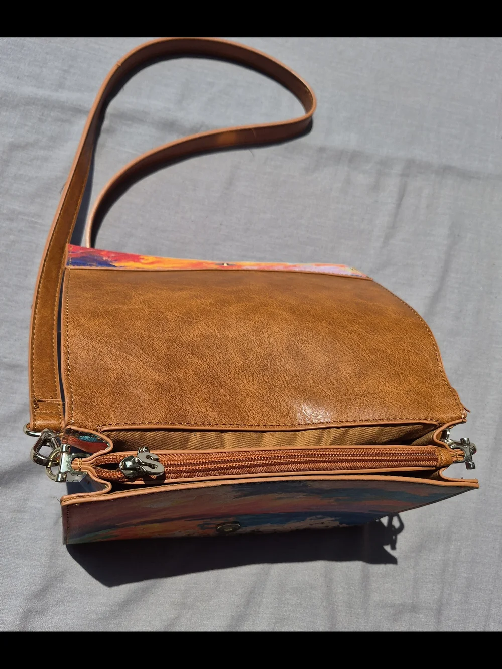 Desigual Painted Abstract  Crossbody Bag in Multicolor